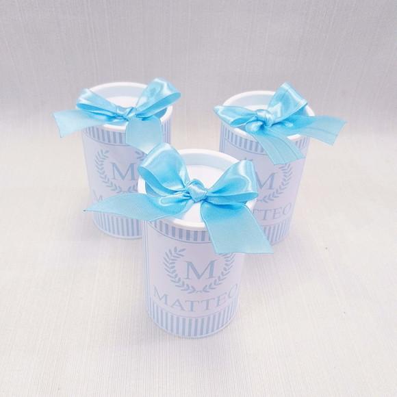 Lembrancinha Maternidade Azul Claro - Tubolata 9,5x6cm