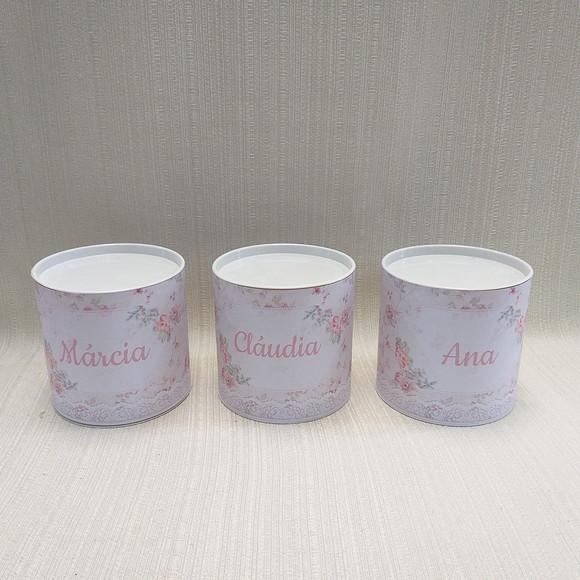 Lembrancinha Maternidade Floral - Lata 10x10