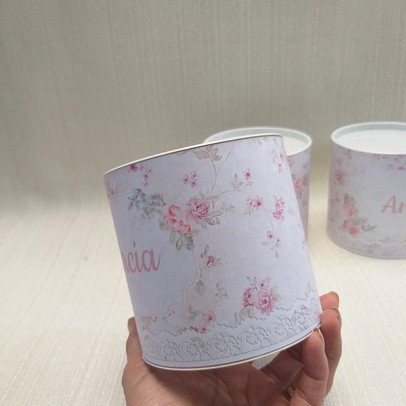 Lembrancinha Maternidade Floral - Lata 10x10