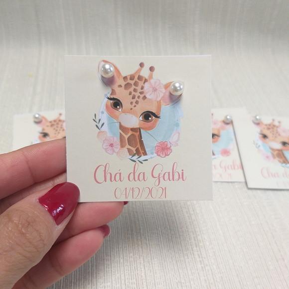 Tag com Brinco Pérola Girafinha