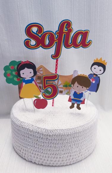 Topo Bolo Branca de Neve