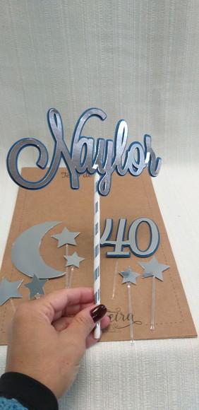 Topo Bolo Lua e Estrelas