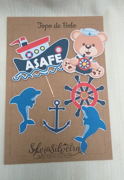 Topo Bolo Ursinho Marinheiro