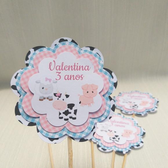 Topper Centro de Mesa Fazendinha