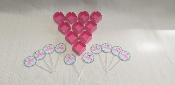 Topper com Forminhas Flamingo