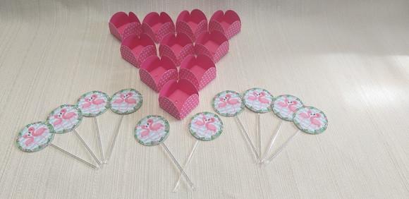 Topper com Forminhas Flamingo