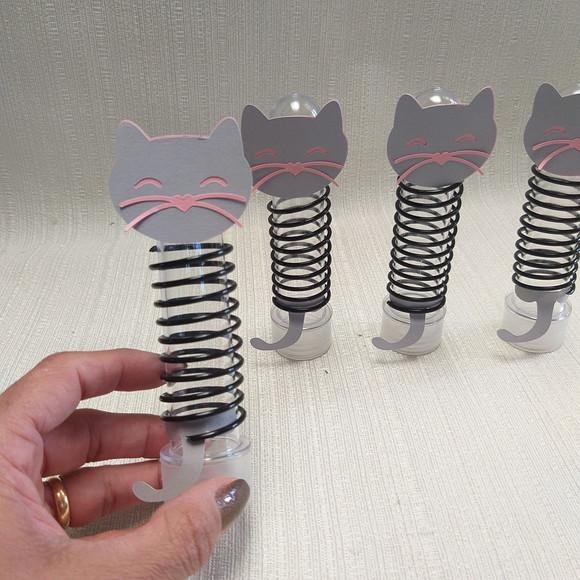 Tubete Gatinho Cinza com Rosa
