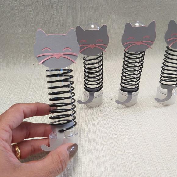 Tubete Gatinho Cinza com Rosa
