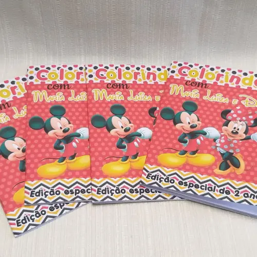 Kit Colorir Mickey - revistinha com giz de cera