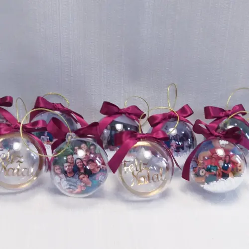 Bolinha de Natal com Foto e escrita