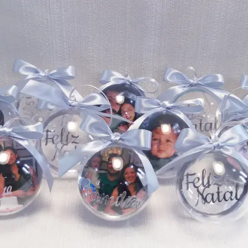 Bolinha de Natal com Foto e escrita