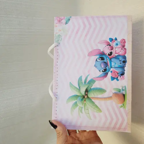 Sacolinha Stitch e Angel PEGUE E MONTE