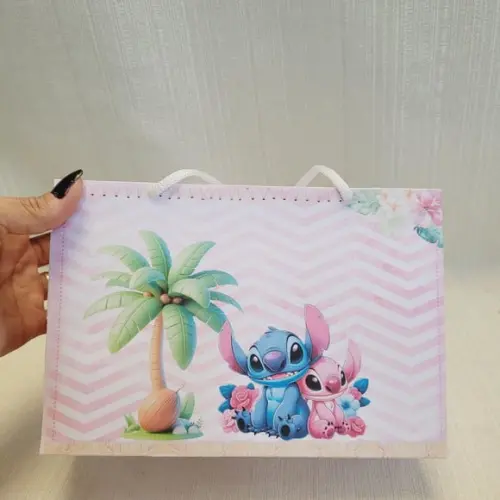 Sacolinha Stitch e Angel