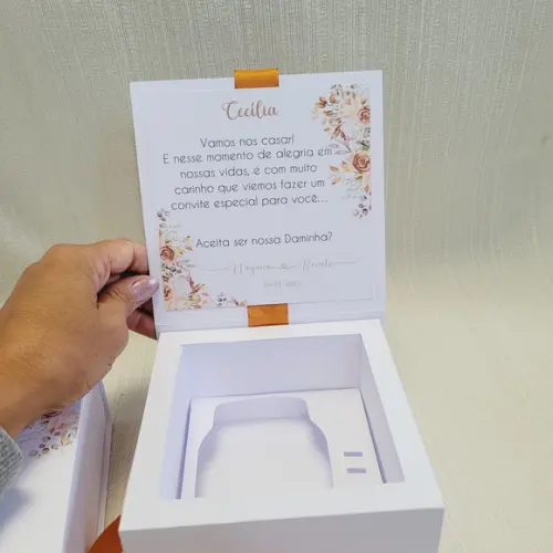 Convite Daminha, Pajem ou Padrinhos Laranja- Caixa Nutella