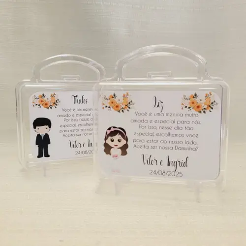 Convite Daminha, Pajem, Florista Casamento - Maletinha