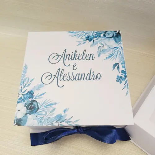 Convite Daminha, Pajem ou Padrinhos Azul- Caixa Nutella