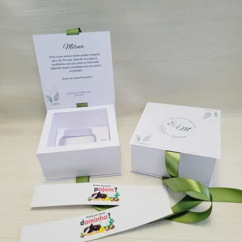 Convite Daminha, Pajem ou Padrinhos Verde- Caixa Nutella
