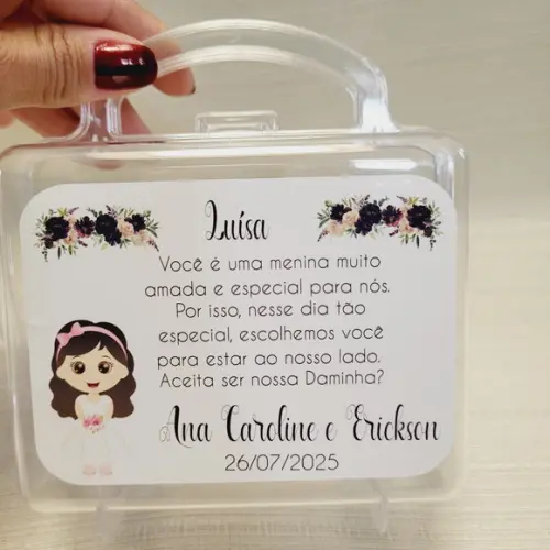 Convite Daminha, Pajem, Florista Casamento - Maletinha