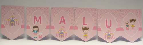 Bandeirola Circo Rosa