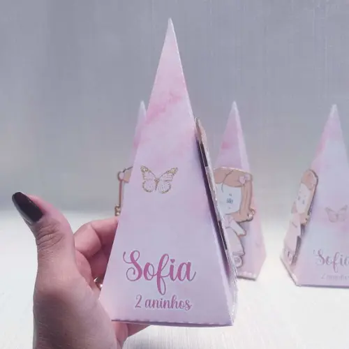 Caixa Pirâmide Minnie Rosa