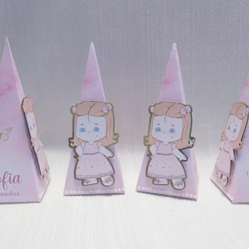 Caixa Pirâmide Minnie Rosa