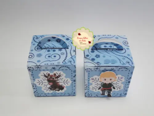 Caixa Quadrada com Alça Frozen