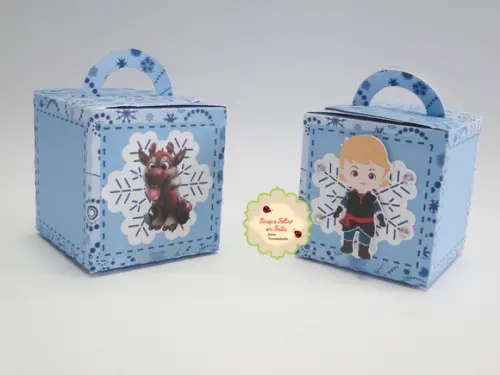 Caixa Quadrada com Alça Frozen