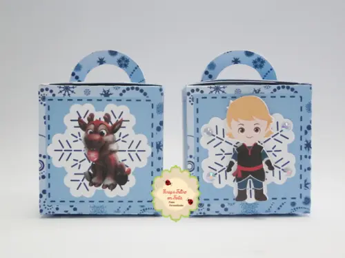 Caixa Quadrada com Alça Frozen