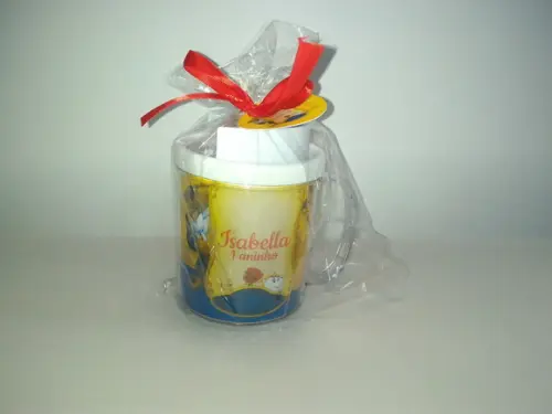 Caneca a Bela e a Fera com Giz de Cera
