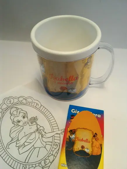 Caneca a Bela e a Fera com Giz de Cera