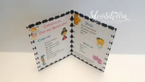 Cardápio Alice no País das Maravilhas