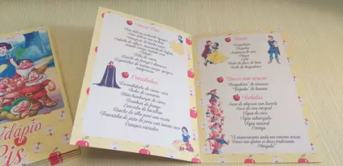 Cardápio Branca de Neve