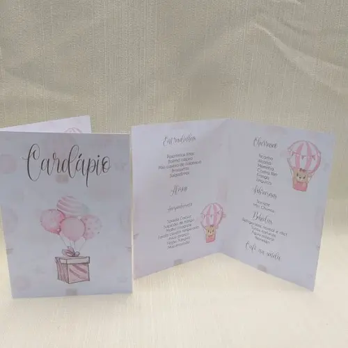 Cardápio Chá de Bebê Ursinhos