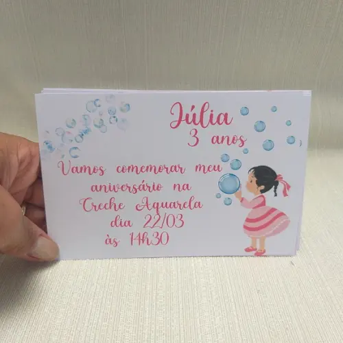 Convite Bolinha de Sabão