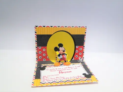 Convite Casa do Mickey Pop Up