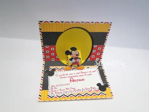 Convite Casa do Mickey Pop Up