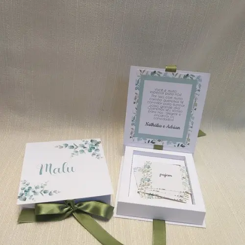 Convite Daminha Casamento Verde