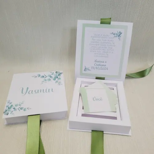 Convite Daminha , Pajem ou Florista Casamento Verde Menta