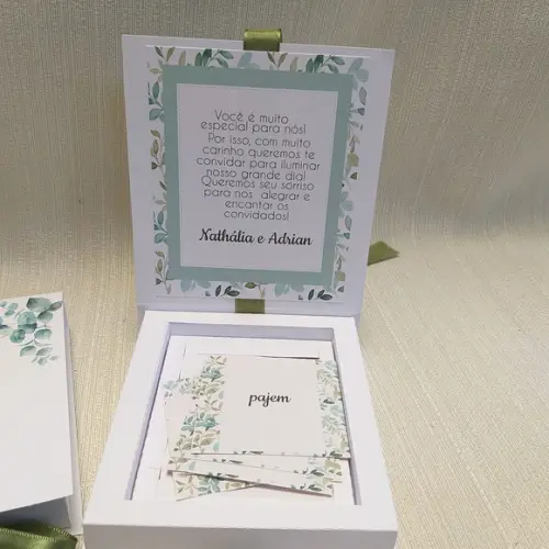 Convite Daminha Casamento Verde