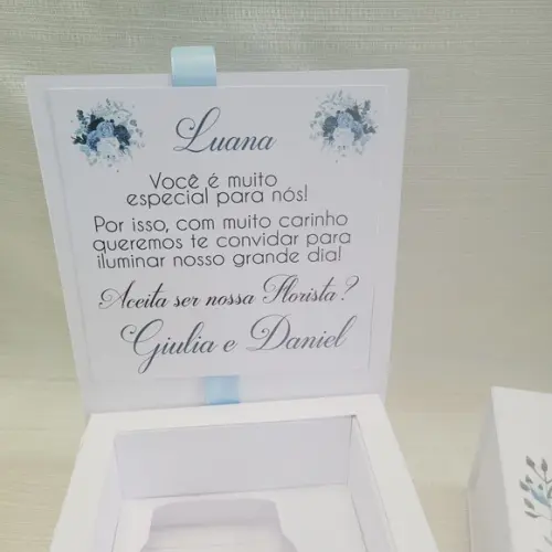 Convite Daminha, Pajem ou Padrinhos Azul- Caixa Nutella