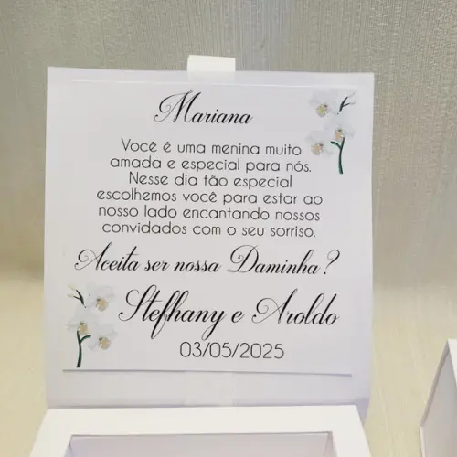 Convite Daminha, Pajem ou Padrinhos- Caixa Nutella