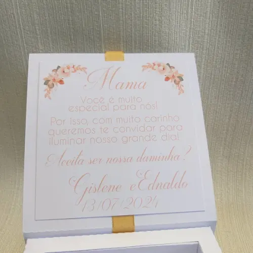 Convite Daminha, Pajem ou Padrinhos- Caixa Nutella