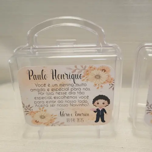 Convite Daminha, Pajem, Florista Casamento - Maletinha