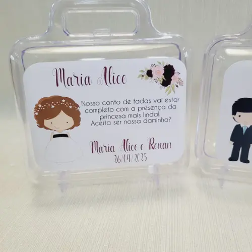 Convite Daminha, Pajem, Florista Casamento - Maletinha