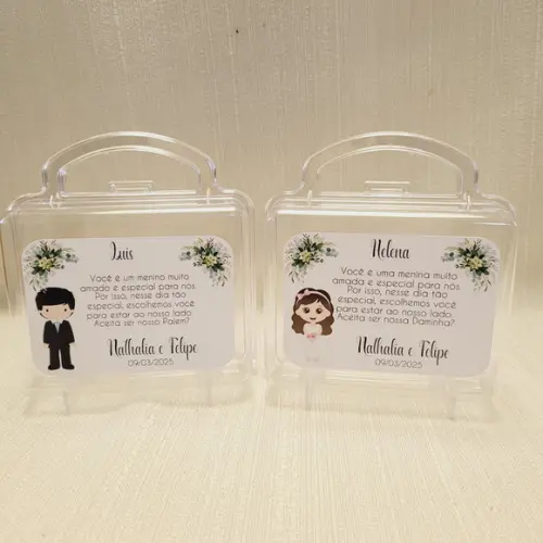 Convite Daminha, Pajem, Florista Casamento - Maletinha