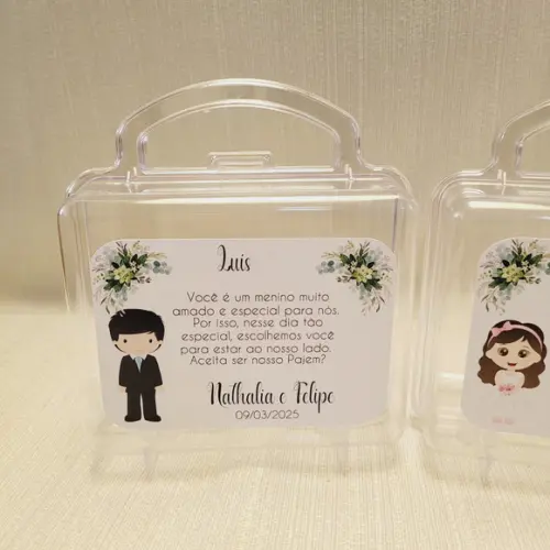 Convite Daminha, Pajem, Florista Casamento - Maletinha