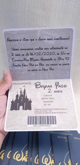 Convite Passaporte Infantil