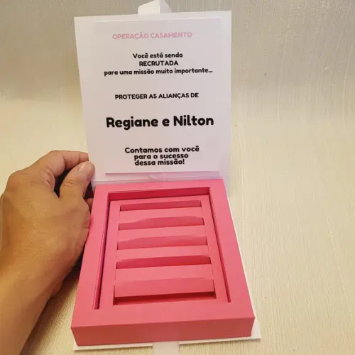 Convite Segurança das Alianças Casamento - Menina