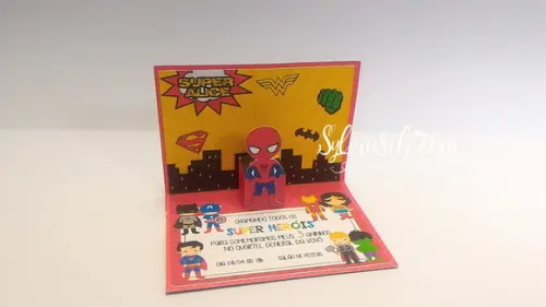 Convite Super Heroi Pop Up