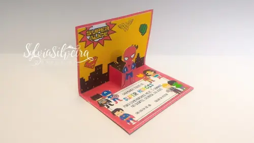 Convite Super Heroi Pop Up